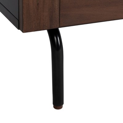 Transitional Genevieve 3-Drawer Dresser in Black/Walnut with Gold Accents