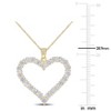 EVERLY JEWELRY | Yellow Plated Sterling Silver 2 2/5ct DEW Created White Moissanite Heart Pendant with Chain, 18 inc - 2 of 4