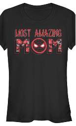 Junior's Marvel Most Amazing Mom Spider-Man Badge T-Shirt