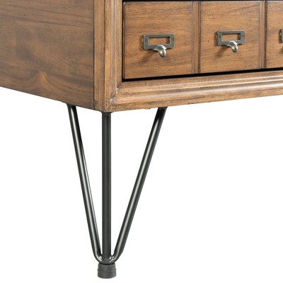 Industrial Tanner Rectangular Coffee Table with Storage in Light Walnut