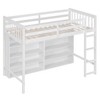 Twin/Full Size Loft Bed with 8 Open Storage Shelves and Built-in Ladder - ModernLuxe - 4 of 4