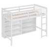 Twin/Full Size Loft Bed with 8 Open Storage Shelves and Built-in Ladder - ModernLuxe - image 4 of 4