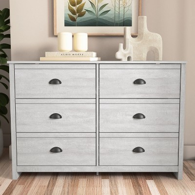 Galano Geodarno 6 Drawer Dresser (Interlock) - Dusty Grey Oak