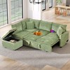NicBex Modern Pull Out Sofa Bed Chenille Convertible Sleeper Sofa with Storage Ottoman and 2 Pillows for Living Room - 3 of 4