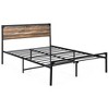 Costway Queen/Full Size Metal Bed Frame Platform with Wooden Headboard No Bo x Spring Needed - image 2 of 4