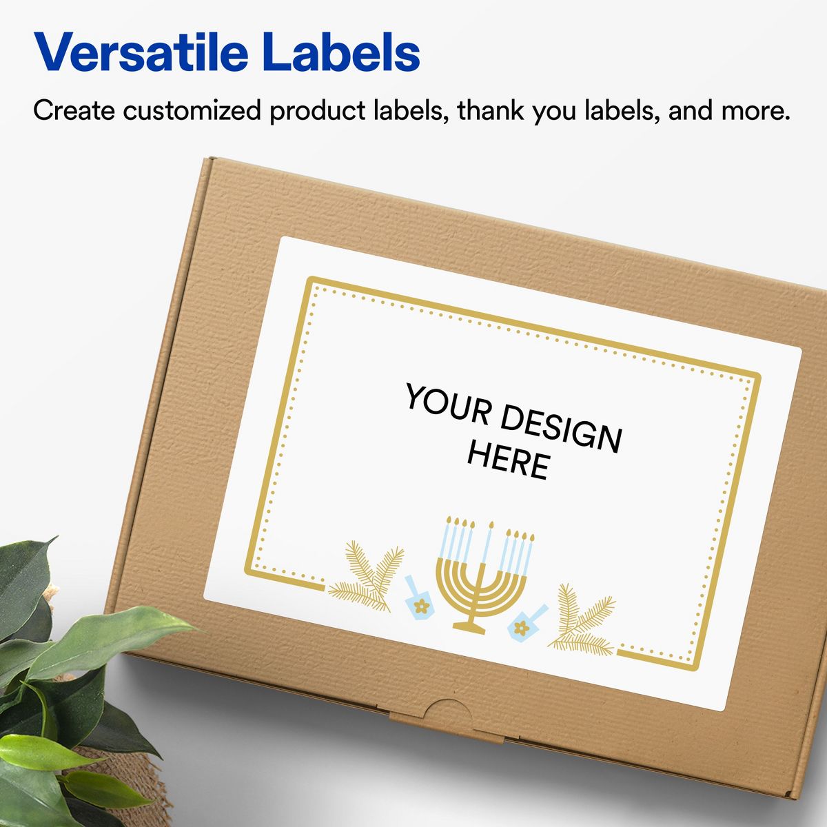 Avery® Labels, 5" x 7", Glossy, Gold Menorah Frame, 40 - thumbnail 4