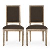 Set of 2 Rustic Dining Chairs with Upholstered Seat and Back,Fluted Wood Legs for Farmhouse Dining Room-Cuddlewood - 3 of 4