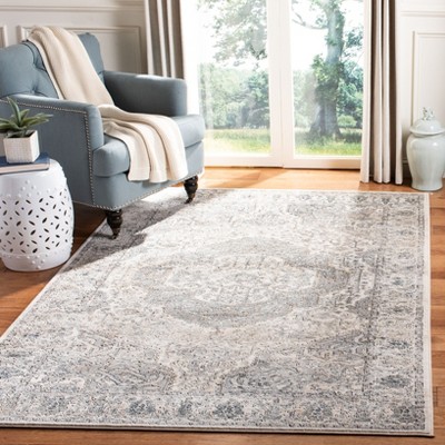 Ivory and Gray Hand-Knotted Wool Area Rug, 3' x 5'