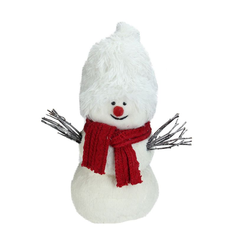 Northlight 17.75" Red and White Snowman with Scarf Christmas Tabletop Decor, 1 of 2