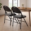 CuisinSmart Folding Chairs Set, Linen Padded Fabric Seats with Heavy Duty Metal Frame & Non-Slip Feet Pads, Easy Store Back Rest Folding Chair - 2 of 4
