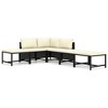 vidaXL 6 Piece Patio Lounge Set with Cushions Poly Rattan Black - 2 of 4