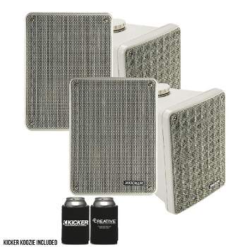 Kicker KB6 Indoor Outdoor Patio Speaker Bundle in Gray- 4 Speakers total
