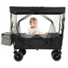BEAFUP Collapsible Wagon with Canopy & Mosquito Net,480Lbs Foldable All-Terrain Cart for Camping,Shopping,Beach,Families & Outdoor Enthusiasts - 2 of 4