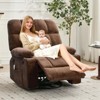 Ultra-Comfort Oversized Massage Recliner Chair, Manual Swivel Rocker for Living Room, Includes Lumbar Support,Side Pockets&Cup Holders - 4 of 4