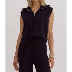 Women's Knit Half Zip Top - entro - 1 of 4
