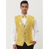 Lars Amadeus Men's Sparkle Sequin Sleeveless Waistcoat Set with Bow Tie 2 Packs - 2 of 4