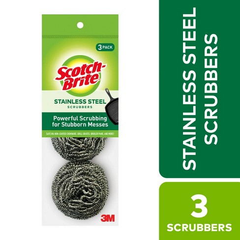 Scotch Brite Stainless Steel Scrubbing Pads 3 Pk Target