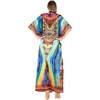 HAPPY BAY Women's Summer African Beach Maxi Slit Dresses Caftan Loungewear Dashiki Print Long Cover up Caftans for Women One Size Metallic, Stripes - 4 of 4