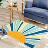 Boho Rugs Washable Kids Rug Non Slip Nursery Rug Low Pile Floor Mat Soft & Non-Shedding Sunshine Carpet Colorful Rainbow Printed Indoor Rugs - 3 of 4