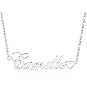 Custom Name Necklace 18K Gold Plated Personalized Nameplate Gift Horizontal Name Necklace-Heart 1 - 1 of 4