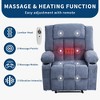 Rocker Recliner Chair with Heat and Massage, Nursery Recliner 360°Swivel Oversized Chairs for Adults,3 Positions,2 Side Pockets,Cup Holders,USB Ports - 3 of 4