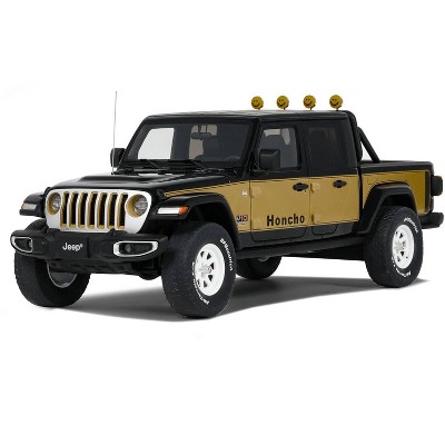2020 Jeep Gladiator Honcho Pickup Truck Black and Gold 1/18 Model Car by GT Spirit