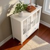 39" Buffet Storage Cabinet with Double Glass Doors, Adjustable Shelf & Drawer, Modern Sideboard with Retro Bell Handles for Kitchen - 4 of 4
