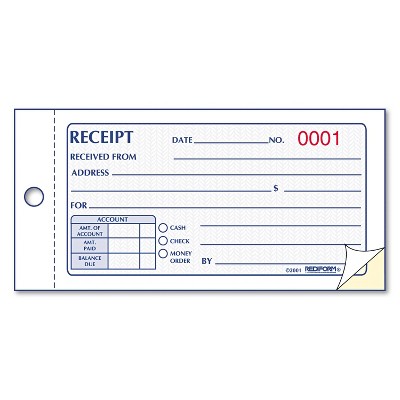 adams money receipt books