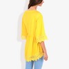 Anna-Kaci Women's Strap V-Neck Detail Crochet Lace Trim Midi Sleeve Blouse for Casual Looks - 4 of 4