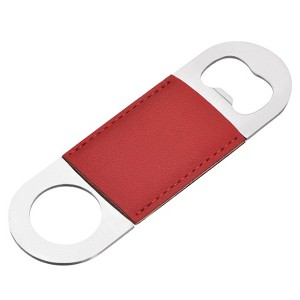 Unique Bargains Stainless Steel Portable Beer Bottle Opener with Leather Handle for Party - 1 of 4
