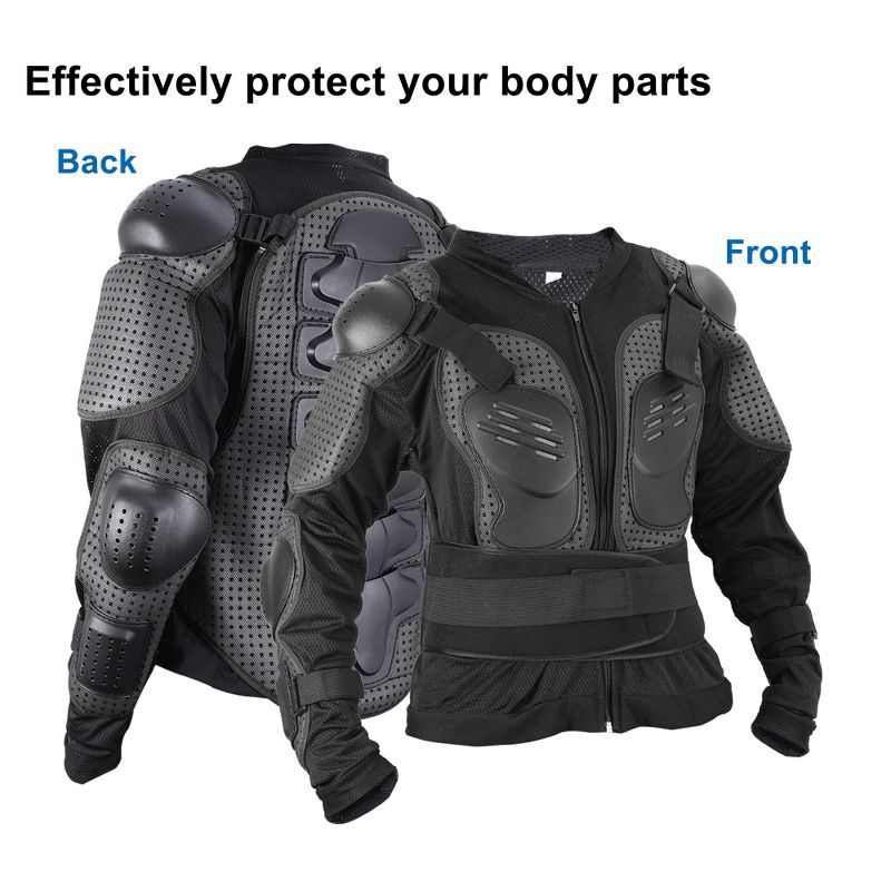 Unique Bargains Dirt Bike Motorcycle Riding Protective Full Body Armor Thorax Back Backbone Protector for Off-Road Cycling Black Size XL, 4 of 6