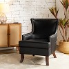 Gonzalo Mid-century Modern Vegan Leather ergonomic Accent Armchair | ARTFUL LIVING DESIGN - 2 of 4