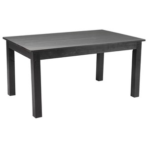 Taylor & Logan 60"x38" Ingles Rectangular Dining Table Black: Solid Pine, Indoor & Outdoor Use - 1 of 4