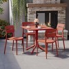 WestinTrends Playa Modern 5-Piece Resin Patio Dining Table Set with Stackable Patio Dining Chairs, Red - 2 of 4