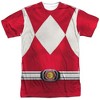 Men's Power Rangers Red Ranger (Front Back Print) Short Sleeve Costume T-Shirt - 2 of 4