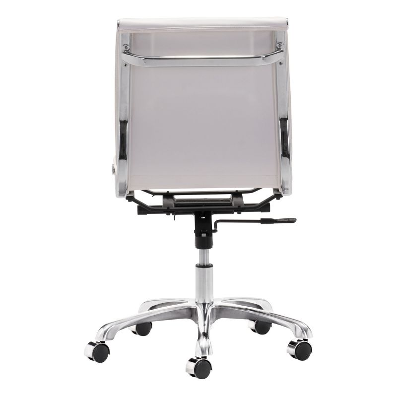 Ergonomic Upholstered Adjustable Armless Office Chair - White - ZM Home, 6 of 14