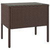 vidaXL Side Table Storage Coffee Console Table Poly Rattan and Tempered Glass - 2 of 4