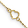 Black Bow Jewelry 14k Yellow Gold 7mm Open Heart And 0.6mm Cable Chain Anklet, 9-10 Inch - 2 of 4