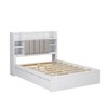 Full Size Bed Frames, Upholstered Headboard with Storage Rack, Platform Bed Frame with 4 Drawer, Wood Slats Supports - 2 of 4