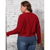 Plus Size Sweater Cardigan for Women - Ribbed Knit Open Front Long Sleeve Casual Outwear, Fall Winter Crew Neck Button Down - 4 of 4