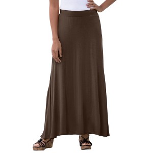 Jessica London Women's Plus Size Everyday Stretch Knit Maxi Skirt - 1 of 4