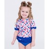 RuffleButts Toddler/Girls Classic Short Sleeve UPF50+ Rash Guard Bikini - 3 of 4