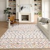 Washable Modern Farmhouse Area Rug for Living Room Bedroom, Ultra Thin Non Slip Stripped Lines Print Dining Room Carpet for Home Office - 4 of 4