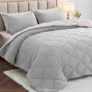 BAGOKIE 5/7 Pieces Reversible Bed in a Bag Comforter Set for All Season - 1 of 4