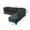 101.5" L-Shaped Polyester Upholstered Sectional Sofa with Tufted Foam and Wood Frame, Modern Design for Small Spaces - 2 of 4