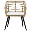 vidaXL Patio Chairs Set - 2 pcs Poly Rattan with Cushions, Oak - Outdoor Bistro Furniture with Rustic Charm - 4 of 4