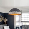 LLHZSY Industrial Hammered Dome Pendant Ceiling Light Fixture for Kitchen Island Dining Room - Antique Black and White - 15 7/10 W x 8 1/2"H - 2 of 4