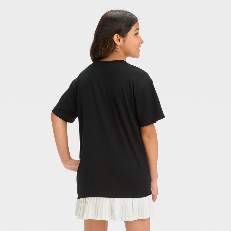Girls' Short Sleeve Oversized Ford Bronco Graphic T-Shirt - art class™ Black, 4 of 5