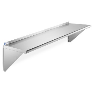 GRIDMANN 12" Deep Stainless Steel Kitchen Wall Mount Shelves with Backsplash - NSF Certified - 1 of 4