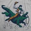 Mens Cowboy Gator Ride Funny T Shirts Sarcastic Graphic Tee For Men - Crazy Dog Men's T Shirt - 2 of 4